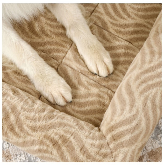 Лежанка MidWest Deluxe Wave Bed для собак и кошек меховая (песочная) (51х31,5х6,5 см)