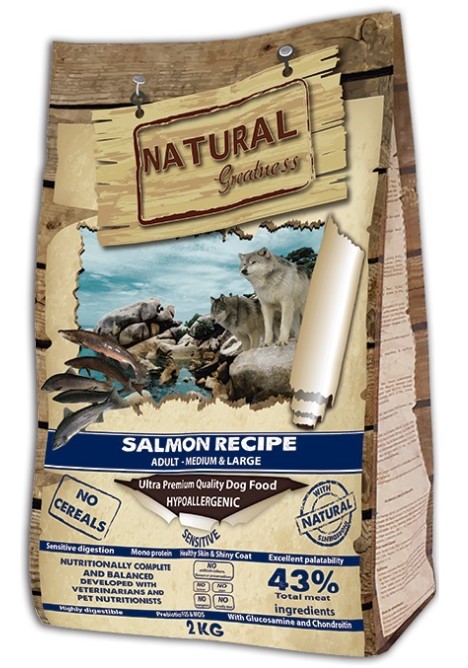 Сухой корм для собак Natural Greatness Salmon Recipe Sensitive Large & Medium Adult (лосось) (2 кг)
