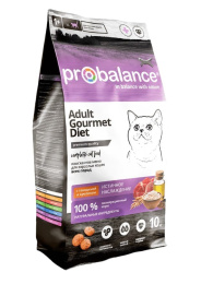 Сухой корм для кошек Probalance Cat Gourmet diet Adult Beef&Rabbit (говядина, кролик)