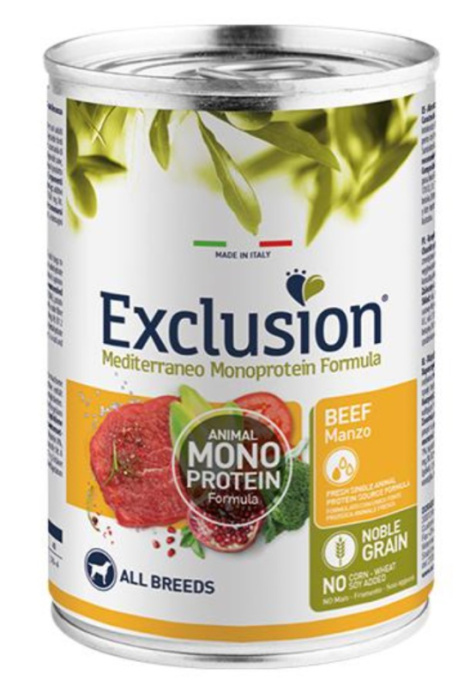 Консервы для собак Exclusion Monoprotein Formula Adult Dog (говядина)  (400 гр.)