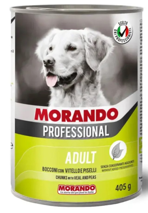 Консервы для собак Morando cane Professional Adult Dog (телятина, горошек) (405 гр)