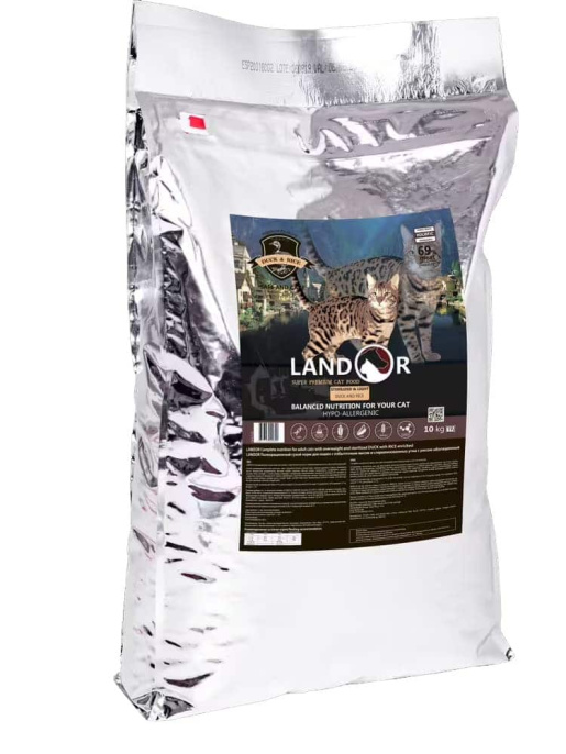 Сухой корм для кошек LANDOR Adult Cat Sterilized (утка, рис)