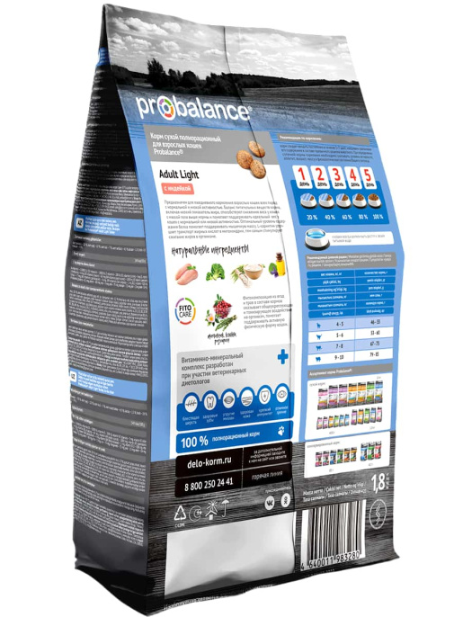 Сухой корм для кошек ProBalance Light Cat (индейка) (1,8 кг)