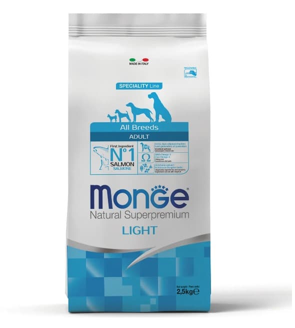 Сухой корм для собак Monge Dog Speciality Light Adult All Breeds (лосось, рис) (12 кг)
