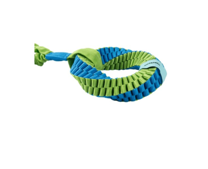 Игрушка-перетяжка для собак  Mr.Kranch Плетеное кольцо-спираль на резинке диаметр 12 см (Голубая)