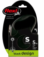 Поводок-рулетка Flexi BLACK DESIGN трос, черный (M, 20кг/5м)