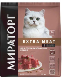 Мираторг Сухой корм для стерилизованных кошек c нежной телятиной Extra Meat 