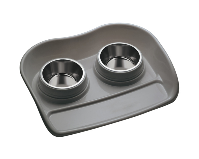 Поддон с двумя мисками для животных POTTY (S, 46x35x9 см)