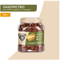 Лакомство для собак Мнямс На каждый день Утиные грудки в банке