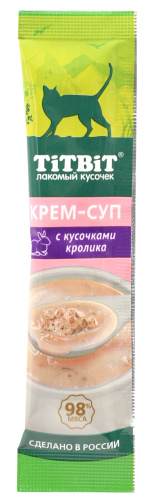 TITBIT Крем-суп для кошек с кусочками кролика (10г)
