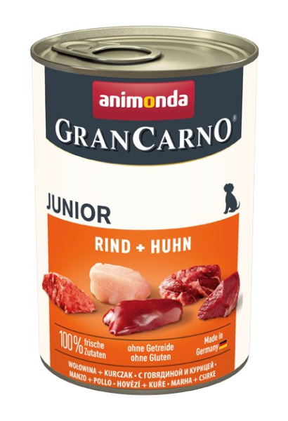 Консервы для щенков Animonda Gran Carno Junior (говядина, курица) (400 гр.)