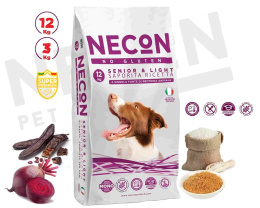 Сухой корм для собак Necon Delicious Senior & Light (свинина, рис)