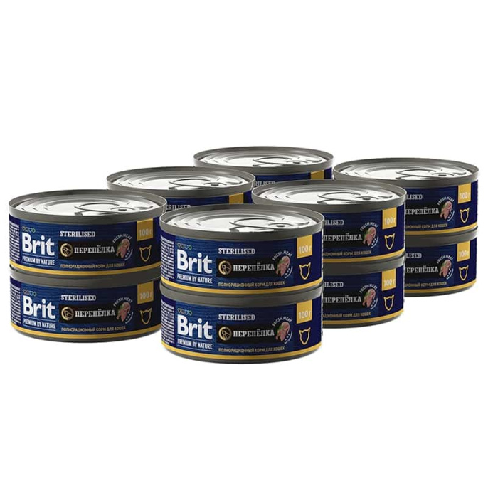 Консервы для кошек Brit Premium Cat Sterilised (перепёлка) (100 гр.)