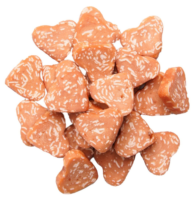 Лакомство для кошек Wanpy Cat Сердечки из курицы с треской (80 гр)