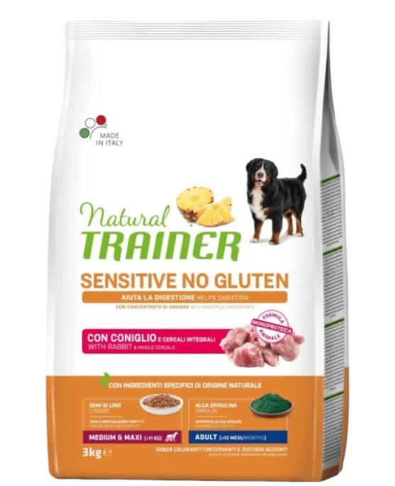 Сухой корм для собак Trainer Natural Sensitive No Gluten Medium&Maxi Adult (кролик)