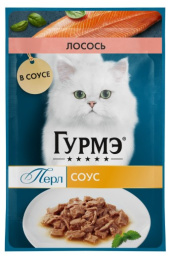 Влажный корм для кошек Гурмэ Перл нежное филе в соусе (лосось)