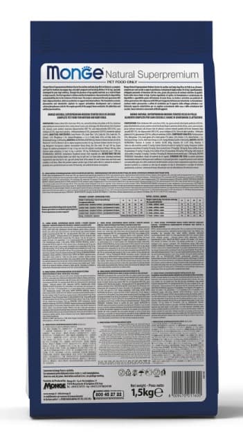 Сухой корм для щенков Monge Dog Daily Line Medium Starter (курица, рис) (1,5 кг)