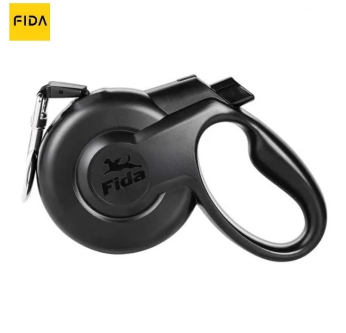 Поводок-рулетка для собак Fida Styleash, лента черная (XS 3 м)