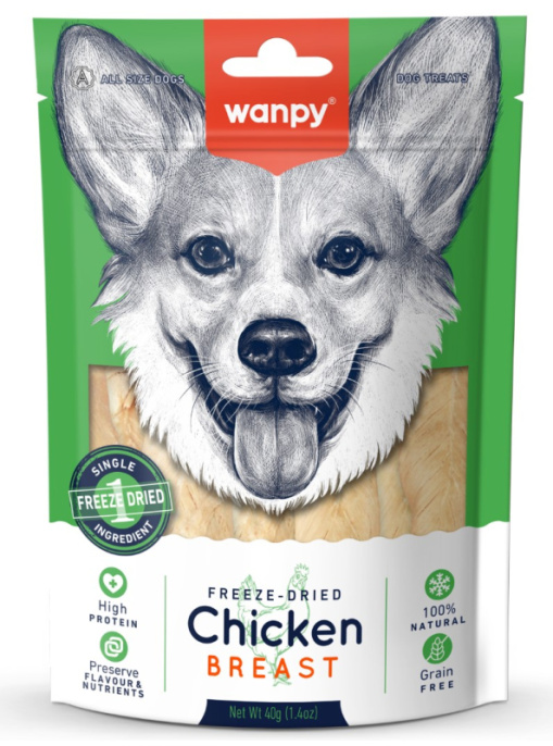 Лакомство сублимированное для собак Wanpy Dog (курица) (40 гр)