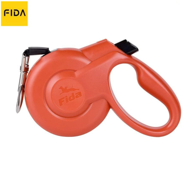 Поводок-рулетка для собак Fida Styleash, лента красная (L 5 м)