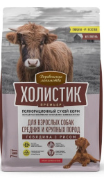 Сухой корм для собак Деревенские лакомства Холистик Премьер Medium & Large Adult Dog (говядина, рис)