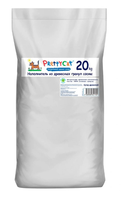 Наполнитель PrettyCat впитывающий древесный Wood Granules (4 кг (12 л))