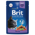 Влажный корм для кошек Brit Premium (треска в соусе) (85 гр.)