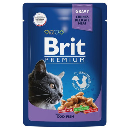 Влажный корм для кошек Brit Premium (треска в соусе)