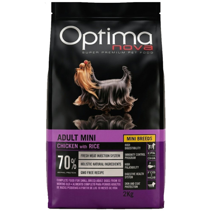 Сухой корм для собак мелких пород OPTIMANOVA Adult Dog Mini Chicken&Rice (6 кг)