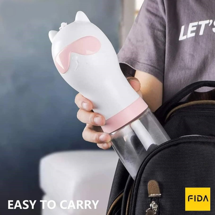 Поилка дорожная для животных FIDA (розовая) (300 мл.)