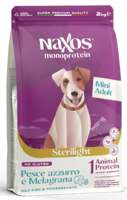 Сухой корм для собак мелких пород Adragna Naxos Adult Mini Sterilight (рыба, гранат) (500 гр.)