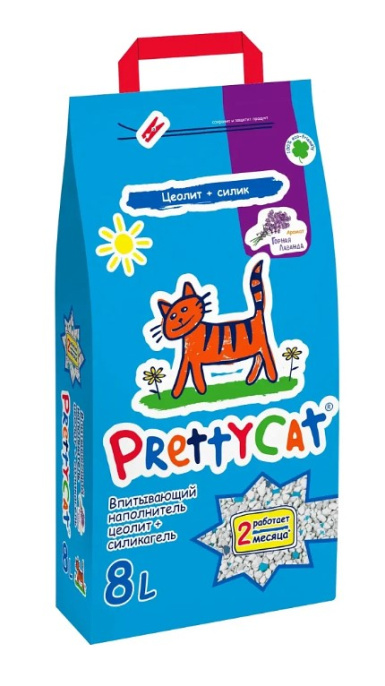 Наполнитель PrettyCat впитывающий глиняный Naturel (лаванда) (4 кг (8 л))