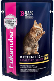 Влажный корм для котят Eukanuba Kitten Healthy Start (курица в соусе)