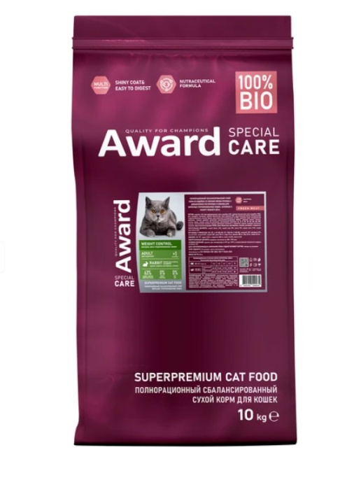 Сухой корм для кошек Award Special Care Weight Control Adult Sterilised Cat (кролик) (1,5 кг)