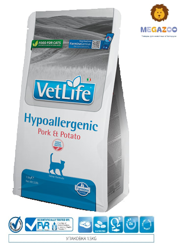 Сухой корм для кошек Farmina Vet Life Cat Hypoallergenic Pork&Potato (1,5 кг)