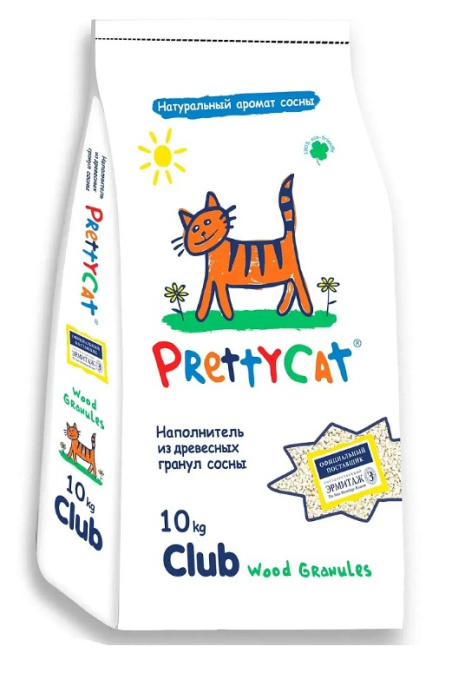 Наполнитель PrettyCat впитывающий древесный Wood Granules (4 кг (12 л))