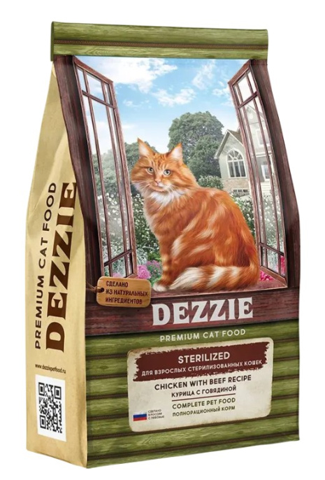 Сухой корм для кошек DEZZIE Sterilized Adult Cat (курица, говядина) (400 гр)