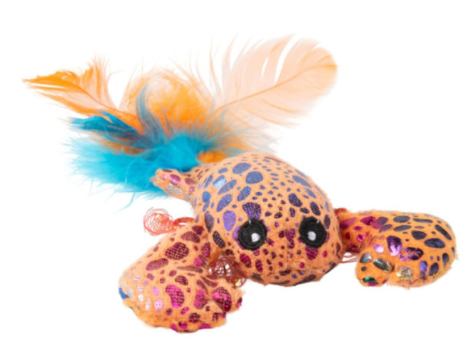 Игрушка Mr.Kranch для кошек Лобстер плюшевая с кошачьей мятой и перышками голубая (9 см)