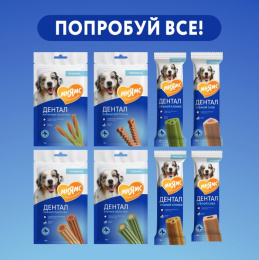Лакомство для собак Мнямс ДЕНТАЛ "Зубной снек" с лососем