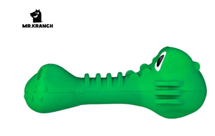Игрушка для собак Mr.Kranch Крокодил с пищалкой 18 см (Зеленая с ароматом курицы)