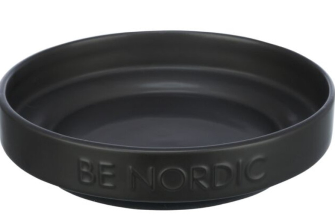 TRIXIE Миска керамическая для кошек BE NORDIC, серо-коричневая (0,3 л/16 см)