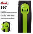 Поводок-рулетка Flexi Neon (лента) неоново-зеленый (S, 15кг/5м)