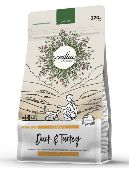 Сухой корм для кошек CRAFTIA HARMONA Cat Adult Sterilised (утка, индейка)