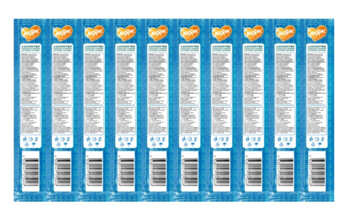 Лакомство для кошек Мнямс лакомые палочки 13,5 см с форелью и лососем (10х5 гр.)