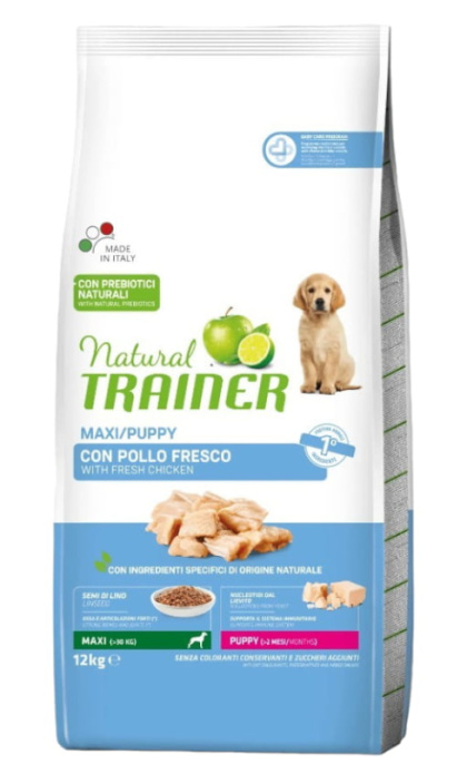 Сухой корм для щенков крупных пород Trainer Natural Puppy Maxi (курица)