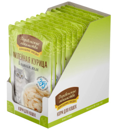 Влажный корм для кошек Деревенские лакомства Филейная курица в нежном желе