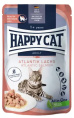 Влажный корм для кошек Happy Cat Culinary Meat in Sauce AtlantikLachs Adult Cat кусочки в соусе (лос (85 гр.)