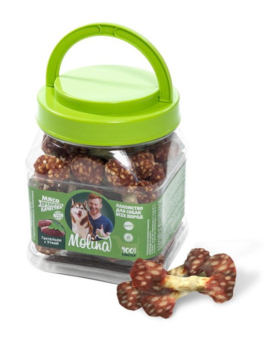 Molina Лакомство для собак Гантельки с уткой (400 г)