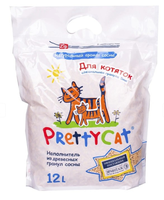 Наполнитель PrettyCat впитывающий древесный Wood Granules для котят (4 кг (12 л))