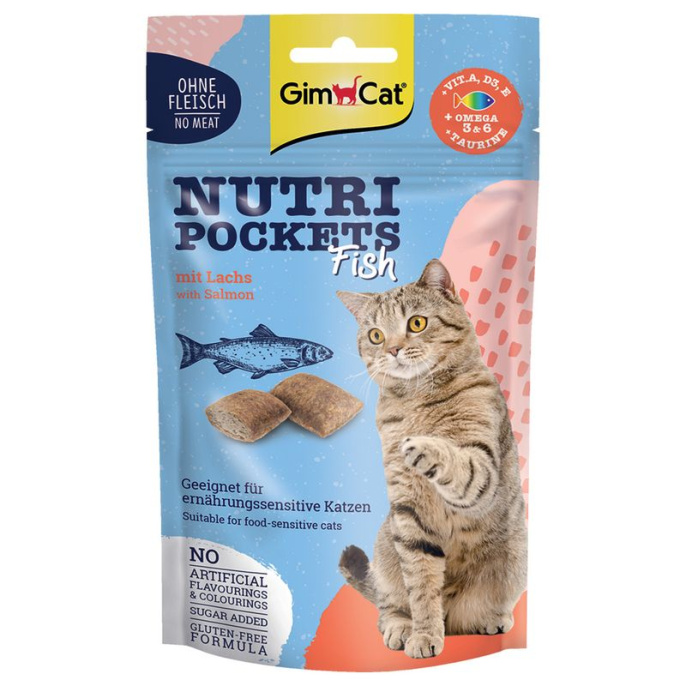 Лакомство для кошек GimCat Nutri Pockets (лосось) (60 гр.)